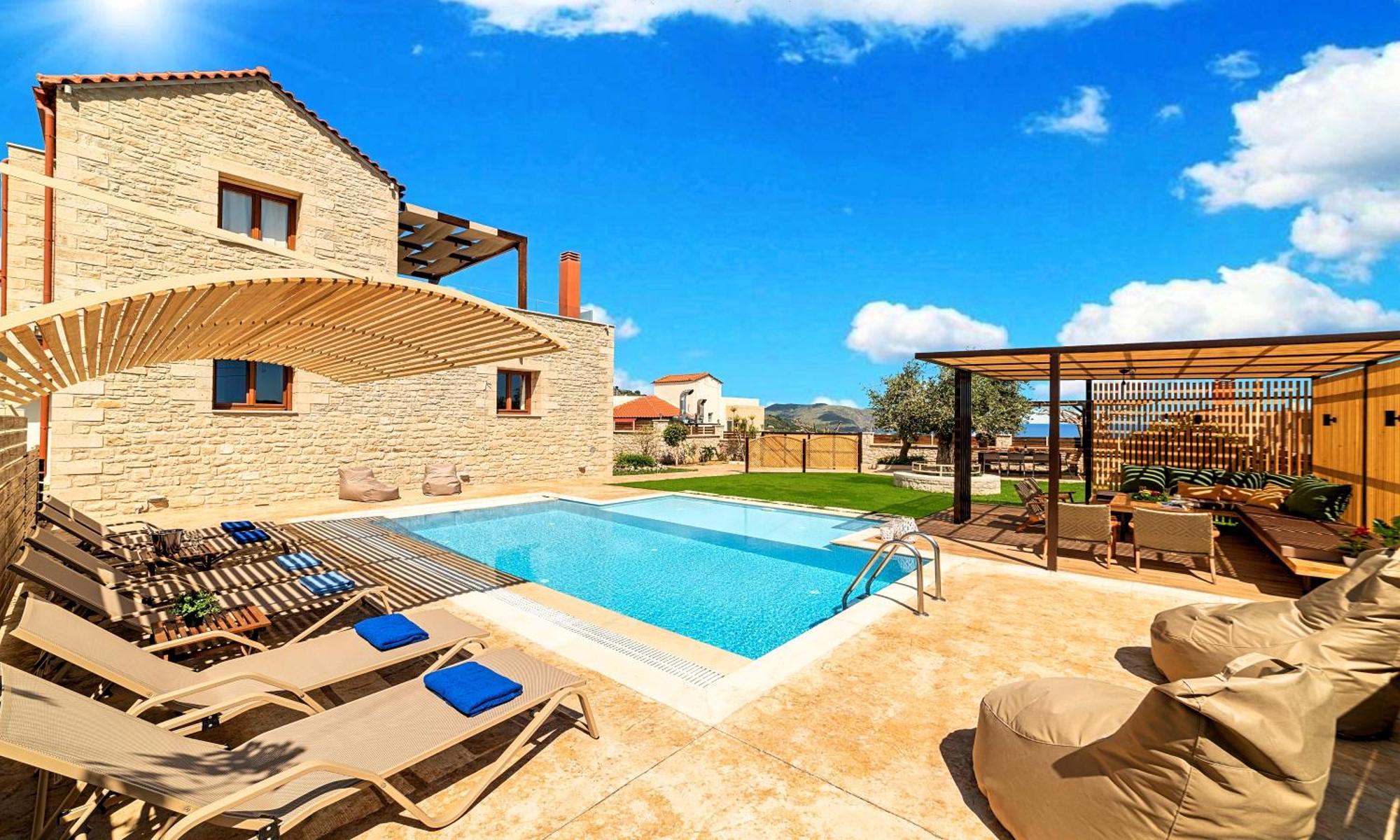 Cretan Sunrise Villa Heated Pool Dhimitroulianá Esterno foto